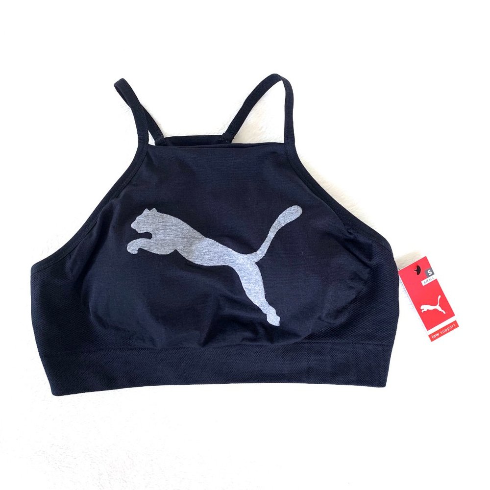 Puma Black Bib Low-Impact Sports Bra